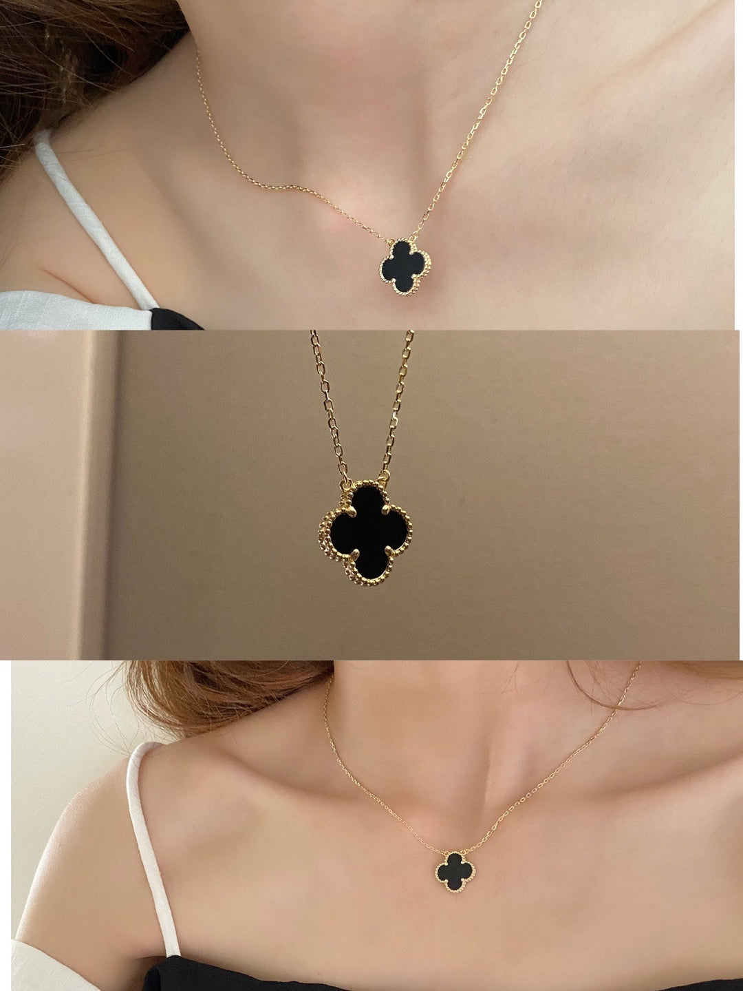 CLOVER LEAF NECKLACE | ONYX