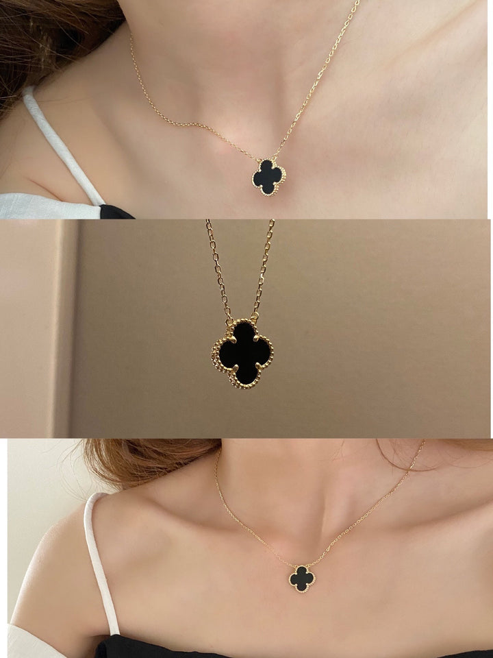 CLOVER LEAF NECKLACE | ONYX