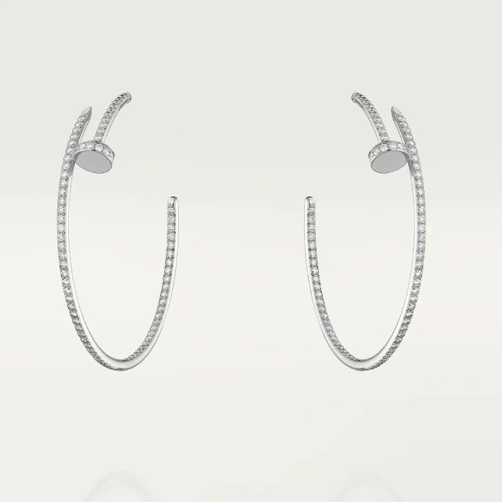 NAIL EARRINGS DIAMOND | SILVER
