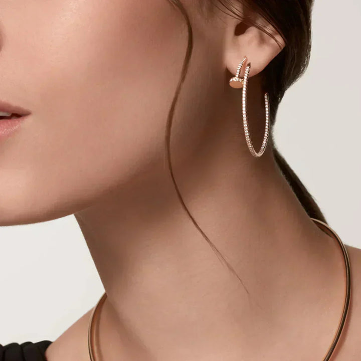 NAIL EARRINGS DIAMONDS | ROSE GOLD