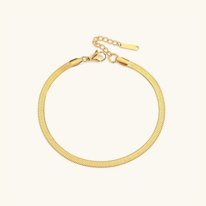 GIA GOLD HERRINGBONE ANKLET