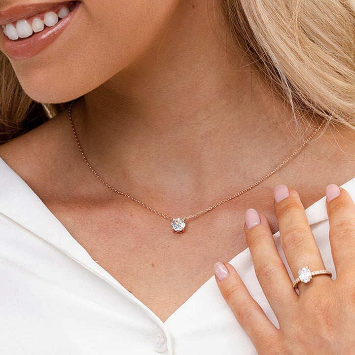 SOLITAIRE NECKLACE | ROSE GOLD